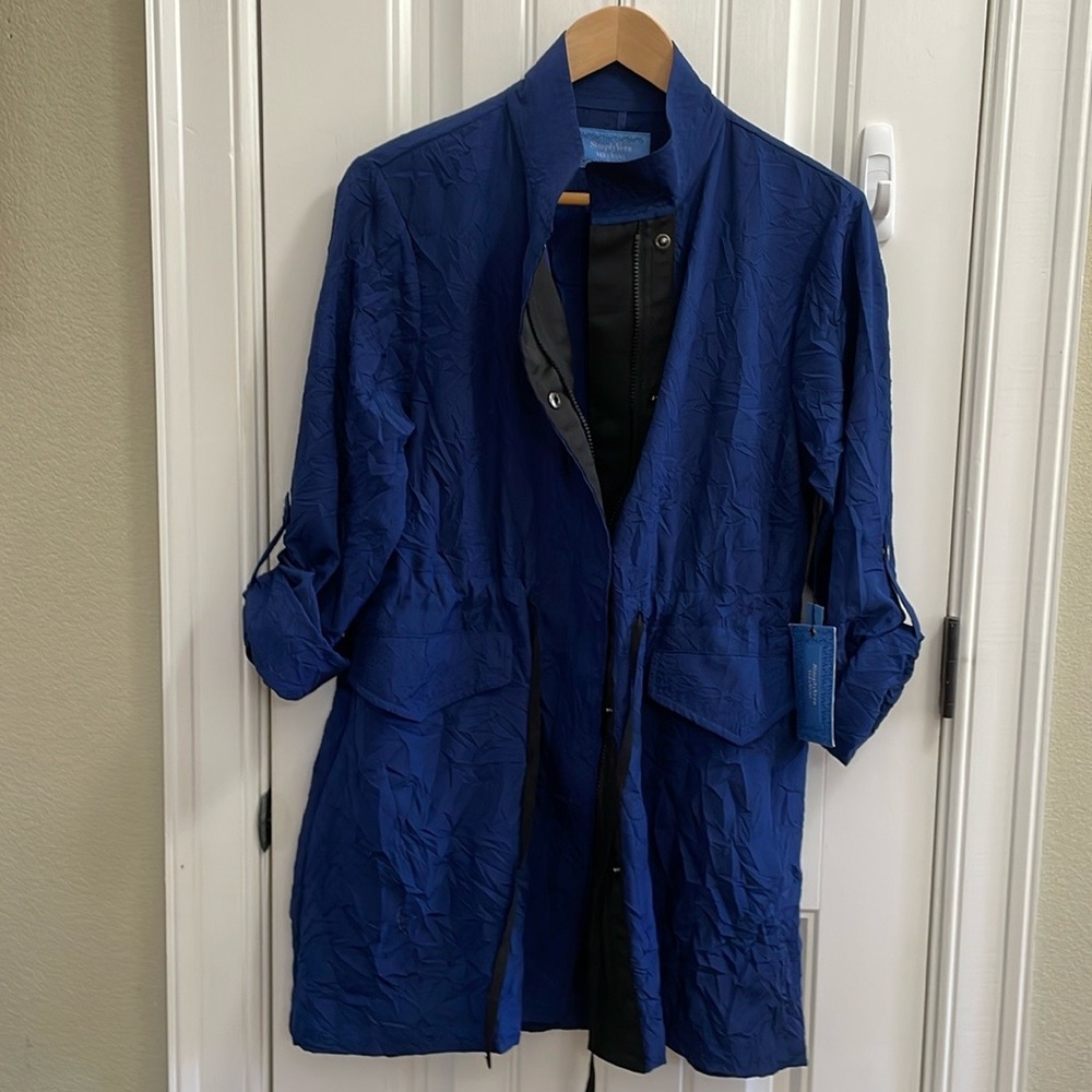 💙SIMPLY VERA navy blue utility jacket.  M